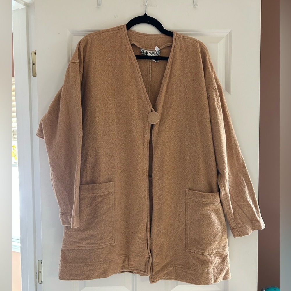 Vintage Partners in Design Cotton Lagenlook one button cardigan jacket oversized